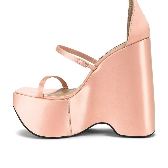 NEW Steve Madded Varia Wedge Ankle Strap Ultra High Platform Heels Sandals Pink - Picture 2 of 4